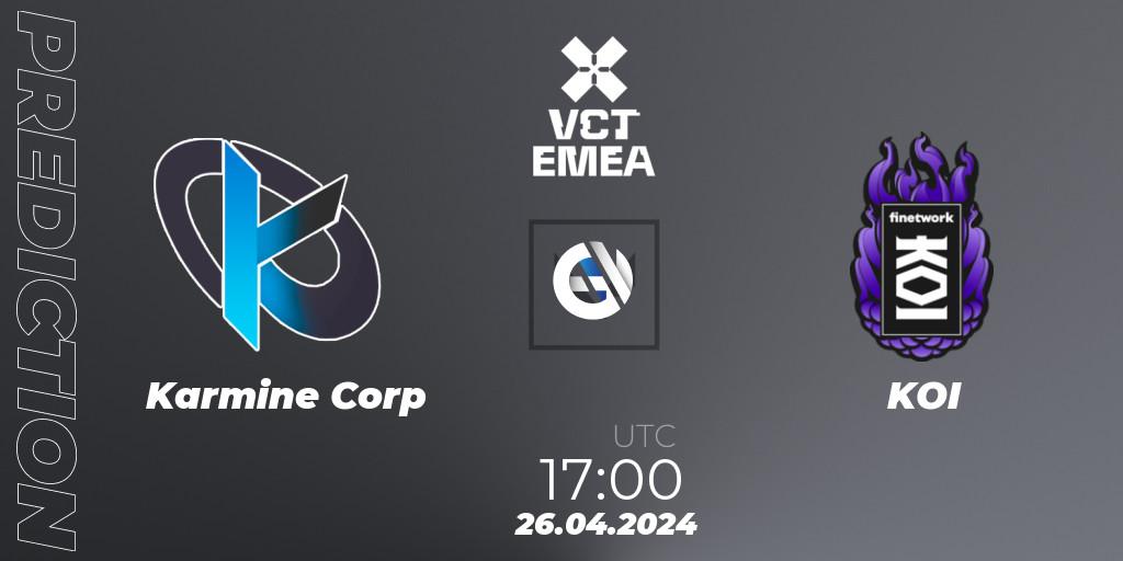Karmine Corp - KOI: прогноз. 26.04.24, VALORANT, VALORANT Champions Tour 2024: EMEA League - Stage 1 - Group Stage