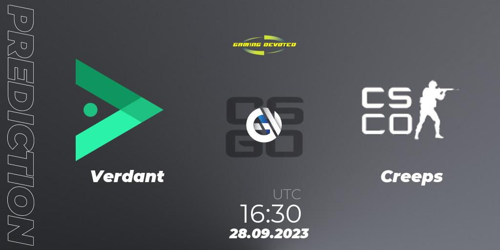 Verdant - Creeps: прогноз. 28.09.2023 at 16:30, Counter-Strike (CS2), Gaming Devoted Become The Best