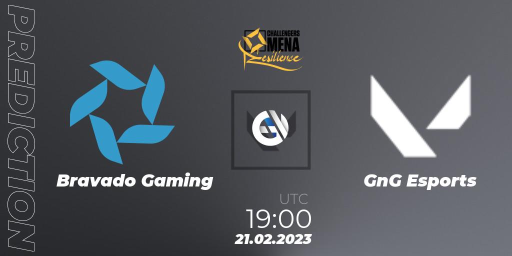 Bravado Gaming - GnG Esports: прогноз. 21.02.2023 at 19:00, VALORANT, VALORANT Challengers 2023 MENA: Resilience Split 1 - Levant and North Africa