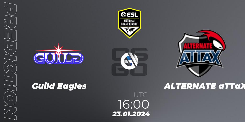 Guild Eagles - ALTERNATE aTTaX: прогноз. 23.01.2024 at 16:00, Counter-Strike (CS2), ESL Pro League Season 19 NC Europe Qualifier
