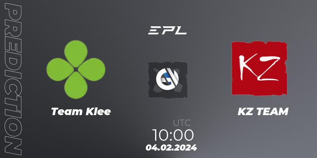 Team Klee - KZ TEAM: прогноз. 04.02.24, Dota 2, European Pro League Season 16