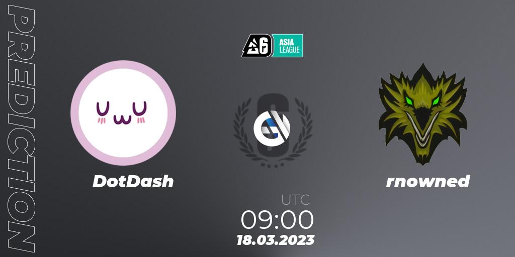 DotDash - rnowned: прогноз. 18.03.2023 at 10:00, Rainbow Six, South Asia League 2023 - Stage 1