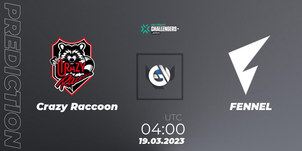 Crazy Raccoon - FENNEL: прогноз. 19.03.23, VALORANT, VALORANT Challengers 2023: Japan Split 1