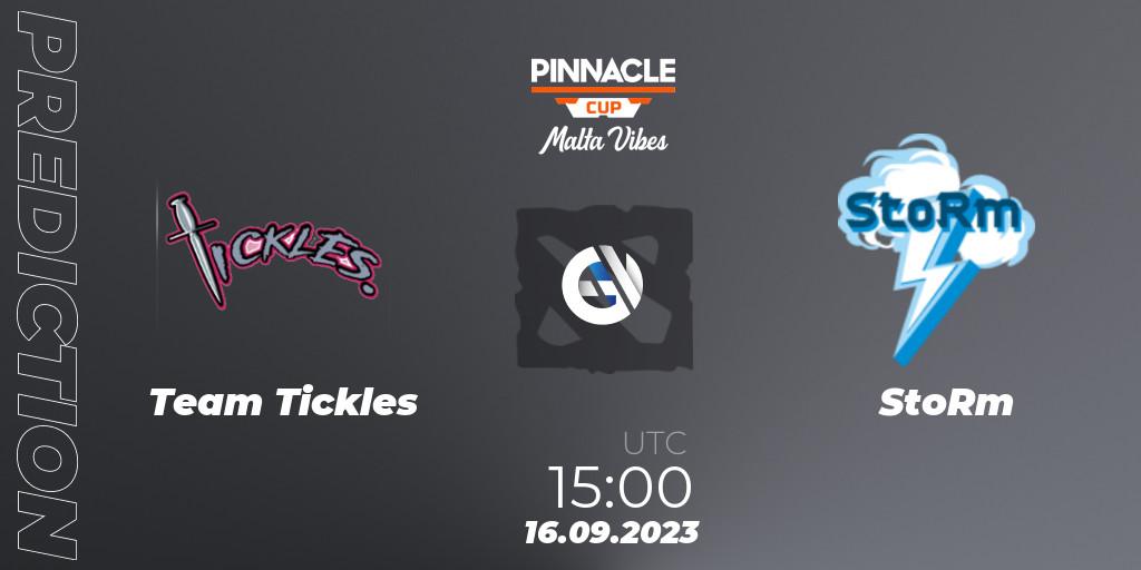 Team Tickles - StoRm: прогноз. 16.09.2023 at 15:20, Dota 2, Pinnacle Cup: Malta Vibes #3