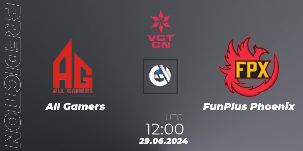 All Gamers - FunPlus Phoenix: прогноз. 29.06.2024 at 12:00, VALORANT, VALORANT Champions Tour China 2024: Stage 2 - Group Stage