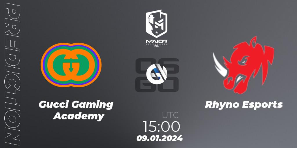 Gucci Gaming Academy - Rhyno Esports: прогноз. 09.01.2024 at 15:00, Counter-Strike (CS2), PGL CS2 Major Copenhagen 2024 Europe RMR Open Qualifier 1