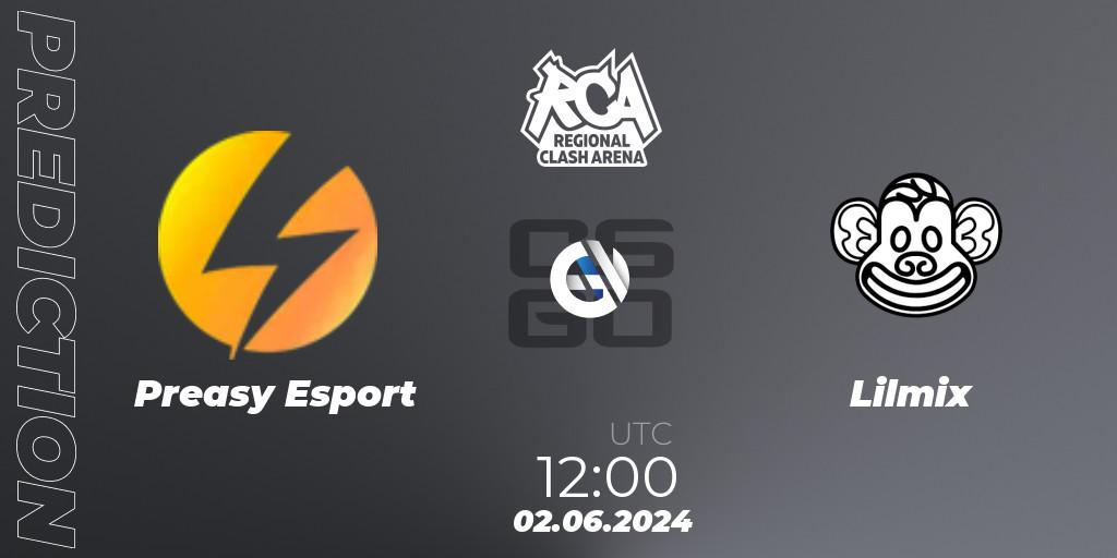 Preasy Esport - Lilmix: прогноз. 02.06.2024 at 12:00, Counter-Strike (CS2), Regional Clash Arena Europe: Closed Qualifier
