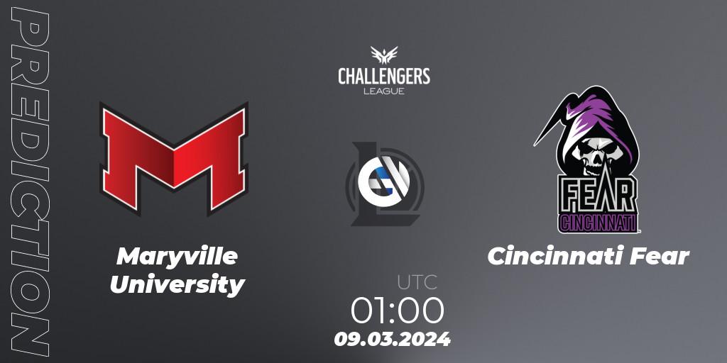 Maryville University - Cincinnati Fear: прогноз. 09.03.2024 at 01:00, LoL, NACL 2024 Spring - Group Stage