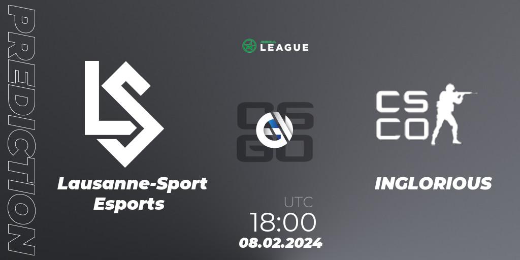 Lausanne-Sport Esports - INGLORIOUS: прогноз. 08.02.2024 at 18:00, Counter-Strike (CS2), ESEA Season 48: Advanced Division - Europe