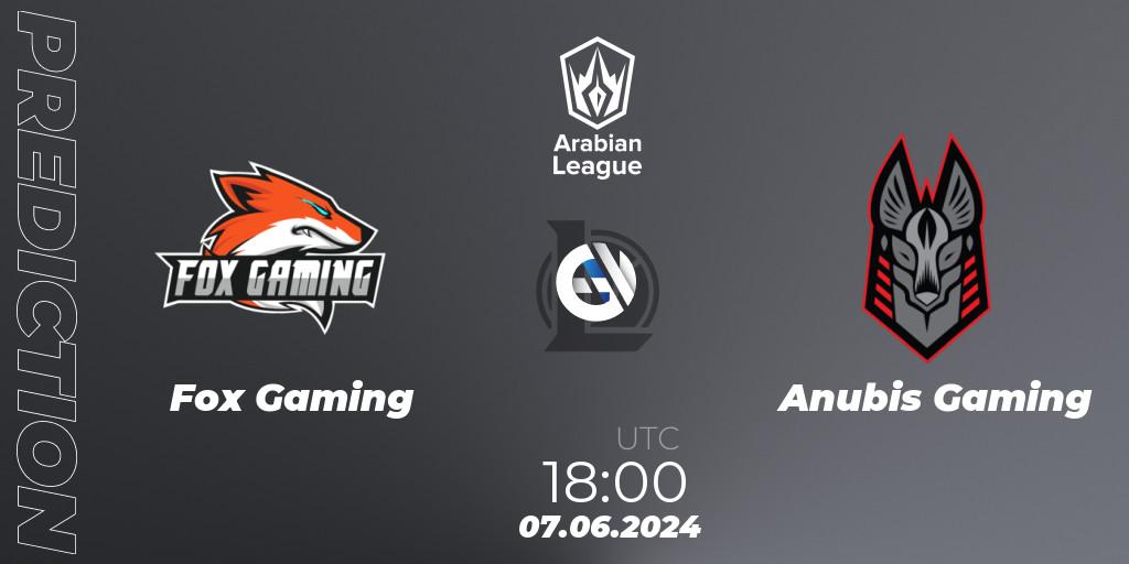 Fox Gaming - Anubis Gaming: прогноз. 07.06.2024 at 18:00, LoL, Arabian League Summer 2024