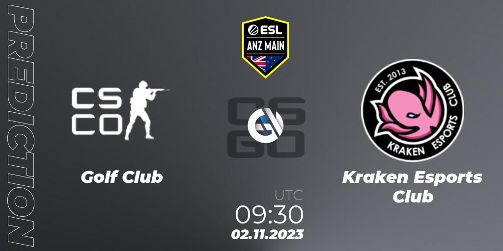 Golf Club - Kraken Esports Club: прогноз. 02.11.2023 at 09:30, Counter-Strike (CS2), ESL ANZ Main Season 17