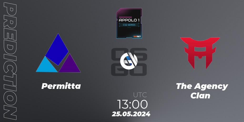 Permitta - The Agency Clan: прогноз. 25.05.2024 at 13:00, Counter-Strike (CS2), Appolo1 Series: Phase 2