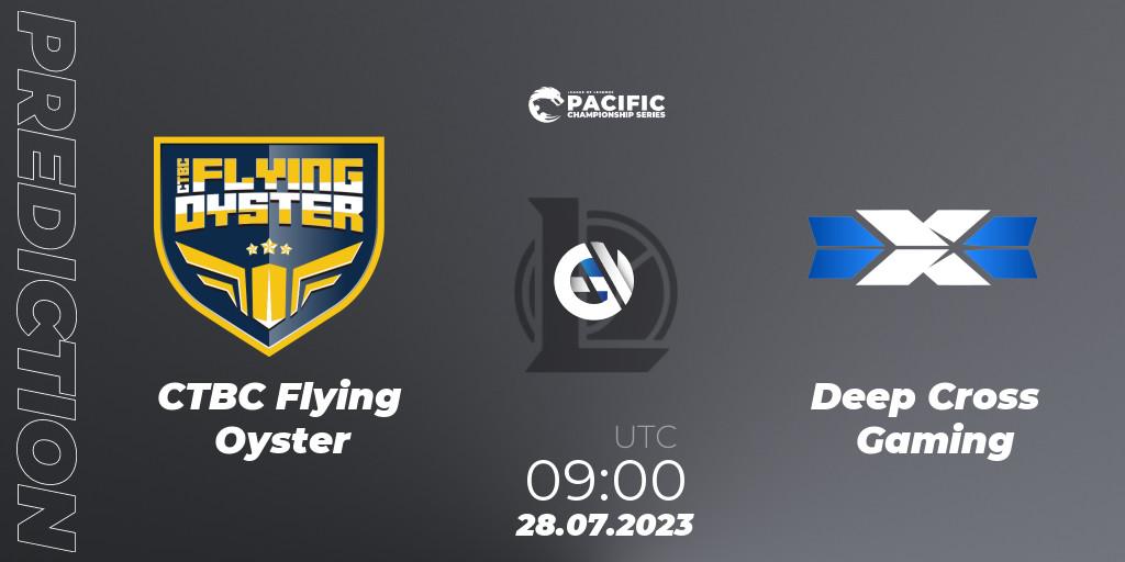 CTBC Flying Oyster - Deep Cross Gaming: прогноз. 28.07.2023 at 09:00, LoL, PACIFIC Championship series Group Stage
