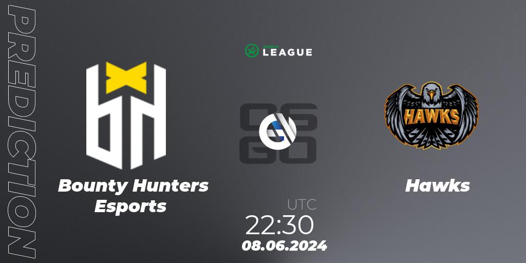 Bounty Hunters Esports - Hawks: прогноз. 09.06.2024 at 15:45, Counter-Strike (CS2), ESEA Season 49: Open Division - South America