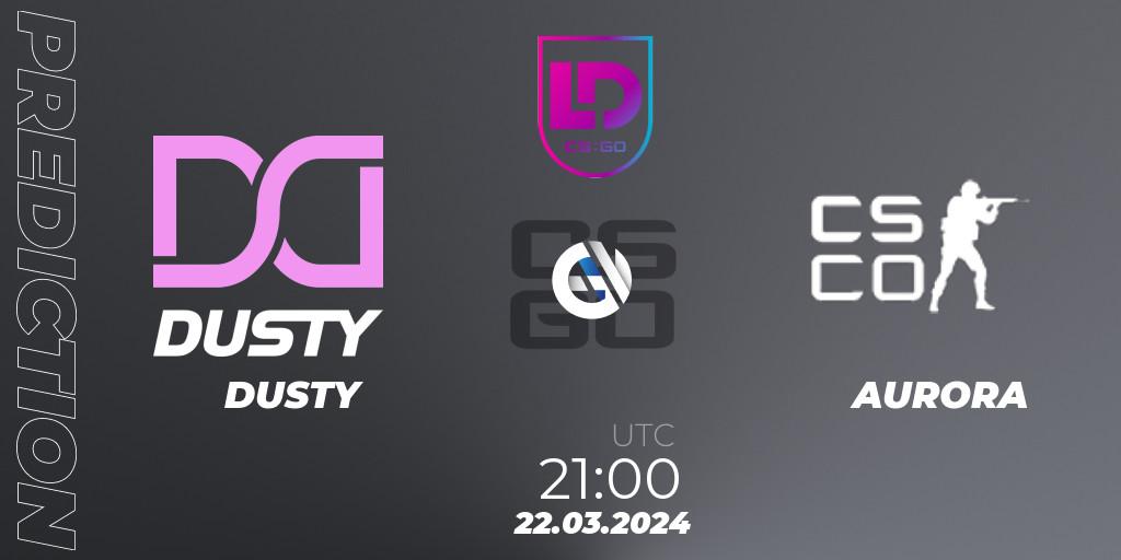 DUSTY - AURORA: прогноз. 22.03.2024 at 21:00, Counter-Strike (CS2), Icelandic Esports League Season 8