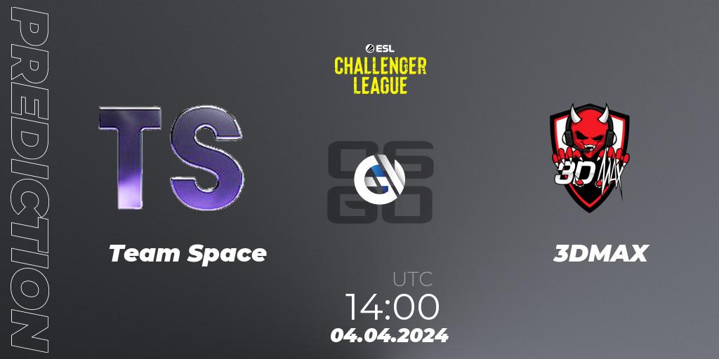 Team Space - 3DMAX: прогноз. 04.04.24, CS2 (CS:GO), ESL Challenger League Season 47: Europe