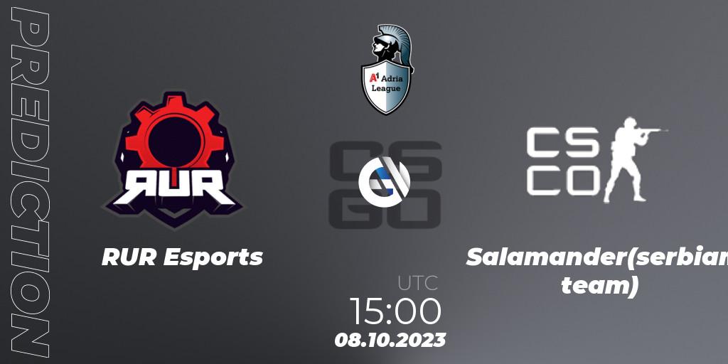 RUR Esports - Salamander(serbian team): прогноз. 08.10.23, CS2 (CS:GO), A1 Adria League Season 12