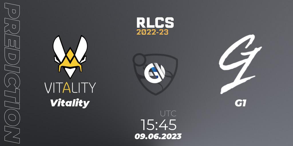 Vitality - G1: прогноз. 09.06.2023 at 15:45, Rocket League, RLCS 2022-23 - Spring: Europe Regional 3 - Spring Invitational