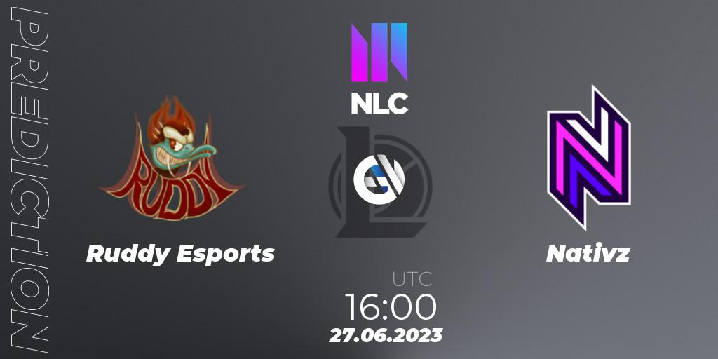 Ruddy Esports - Nativz: прогноз. 27.06.23, LoL, NLC Summer 2023 - Group Stage
