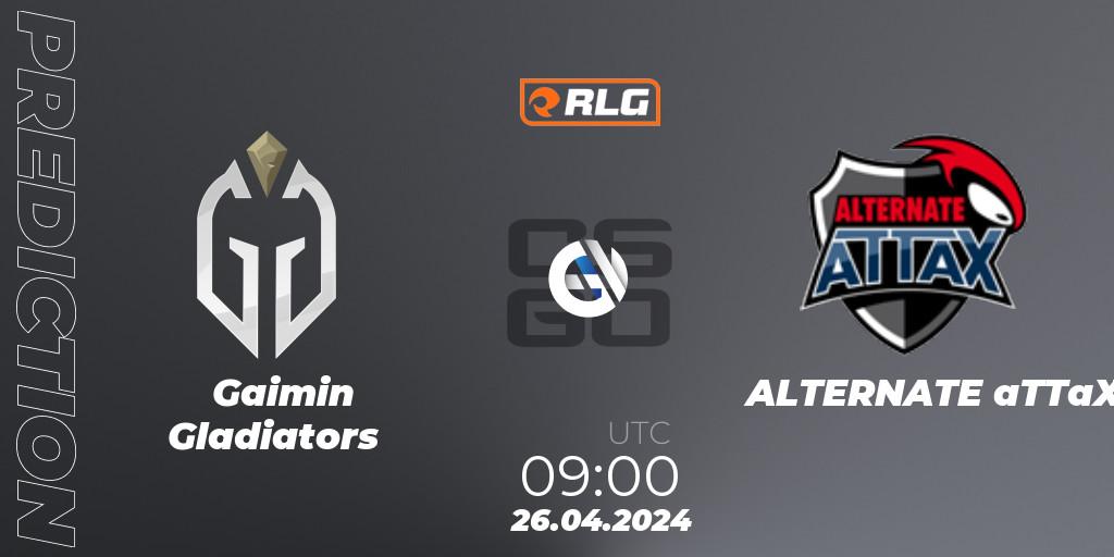 Gaimin Gladiators - ALTERNATE aTTaX: прогноз. 26.04.2024 at 09:00, Counter-Strike (CS2), RES European Series #3
