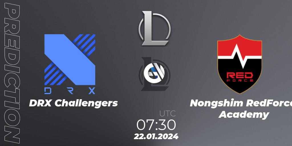 DRX Challengers - Nongshim RedForce Academy: прогноз. 22.01.2024 at 07:30, LoL, LCK Challengers League 2024 Spring - Group Stage