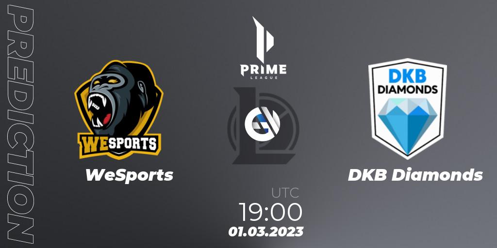 WeSports - DKB Diamonds: прогноз. 01.03.23, LoL, Prime League 2nd Division Spring 2023 - Group Stage