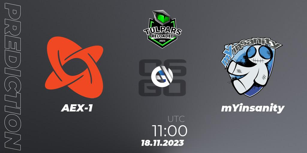 AEX-1 - mYinsanity: прогноз. 18.11.2023 at 11:00, Counter-Strike (CS2), Monsters Reloaded 2023: German Qualifier