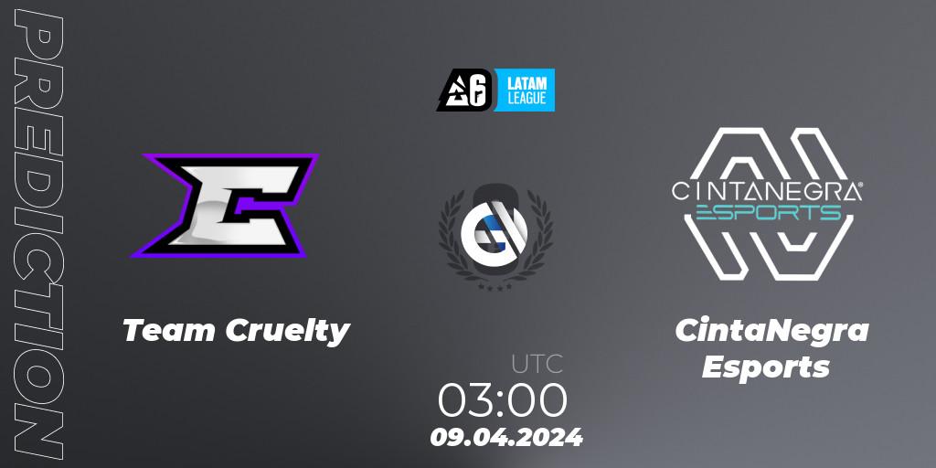 Team Cruelty - CintaNegra Esports: прогноз. 09.04.2024 at 03:00, Rainbow Six, LATAM League 2024 - Stage 1: LATAM North