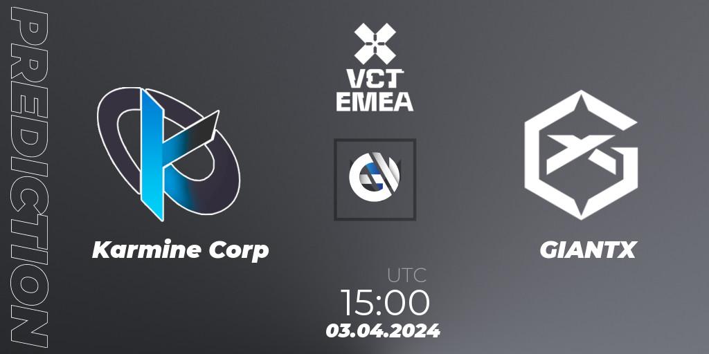 Karmine Corp - GIANTX: прогноз. 03.04.2024 at 15:00, VALORANT, VALORANT Champions Tour 2024: EMEA League - Stage 1 - Group Stage