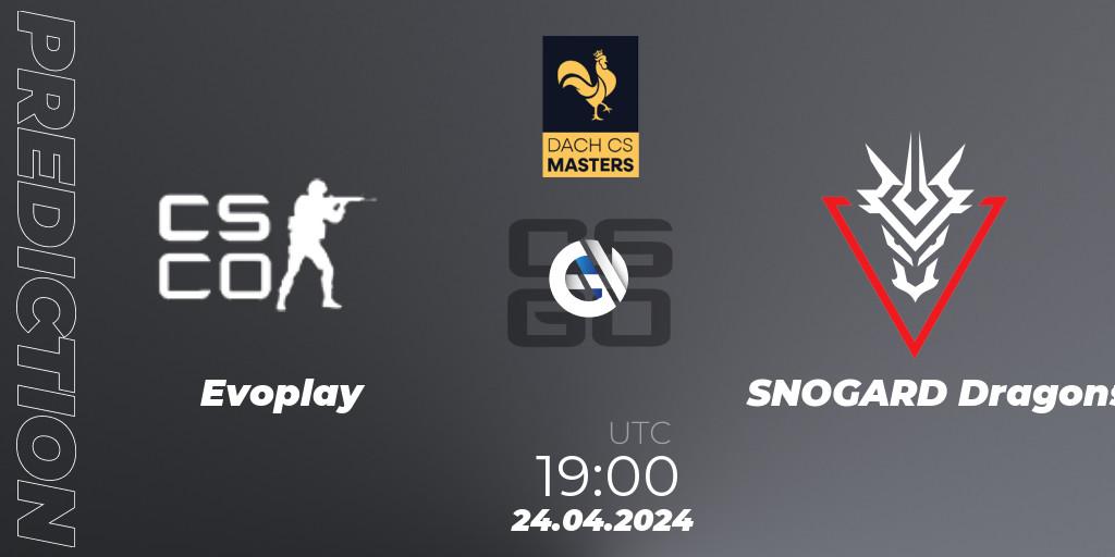 Evoplay - SNOGARD Dragons: прогноз. 24.04.2024 at 19:00, Counter-Strike (CS2), DACH CS Masters Season 1