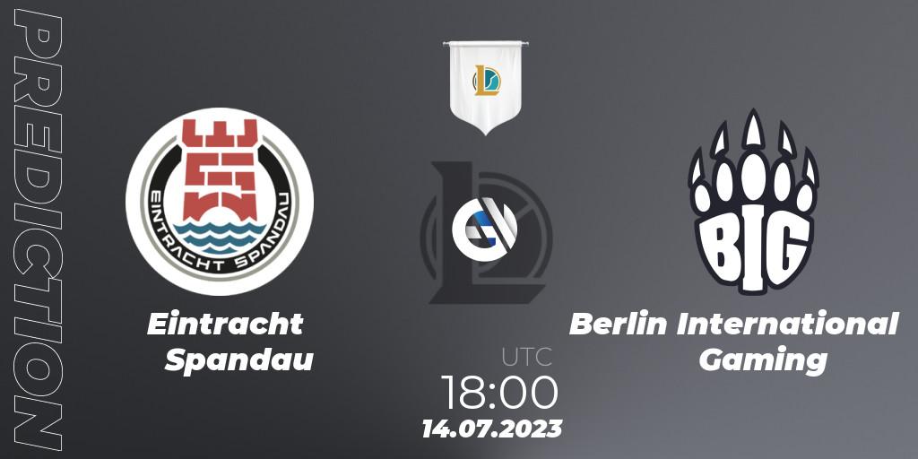 Eintracht Spandau - Berlin International Gaming: прогноз. 14.07.2023 at 18:00, LoL, Prime League Summer 2023 - Group Stage