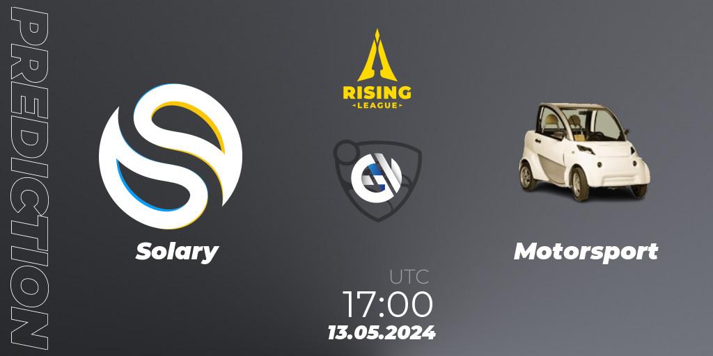 Solary - Motorsport: прогноз. 13.05.2024 at 17:00, Rocket League, Rising League 2024 — Split 1 — Main Event