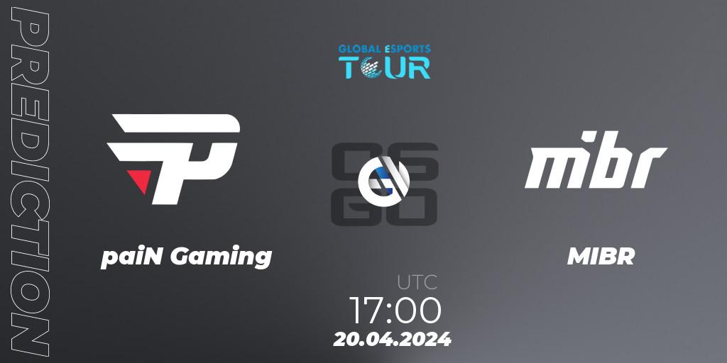 paiN Gaming - MIBR: прогноз. 20.04.2024 at 17:35, Counter-Strike (CS2), Global Esports Tour Rio de Janeiro 2024