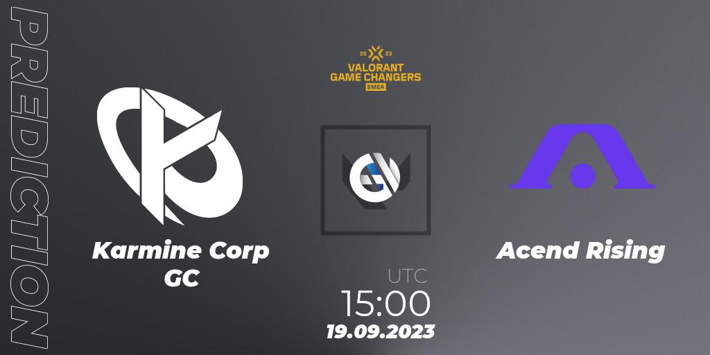 Karmine Corp GC - Acend Rising: прогноз. 19.09.2023 at 15:00, VALORANT, VCT 2023: Game Changers EMEA Stage 3 - Group Stage