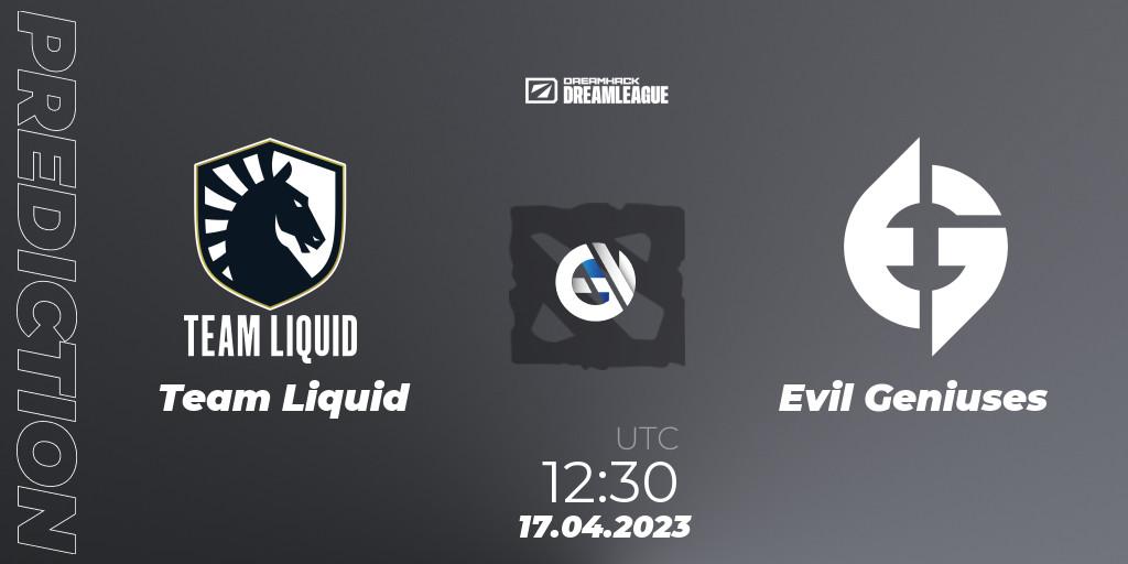 Team Liquid - Evil Geniuses: прогноз. 17.04.23, Dota 2, DreamLeague Season 19 - Group Stage 2