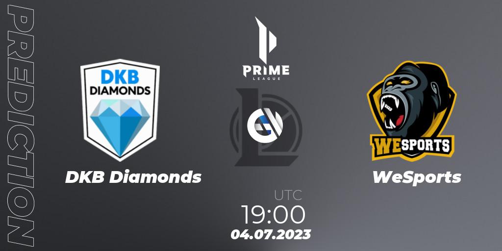 DKB Diamonds - WeSports: прогноз. 04.07.23, LoL, Prime League 2nd Division Summer 2023