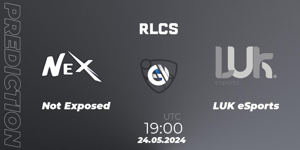 Not Exposed - LUK eSports: прогноз. 24.05.2024 at 19:00, Rocket League, RLCS 2024 - Major 2: SAM Open Qualifier 6