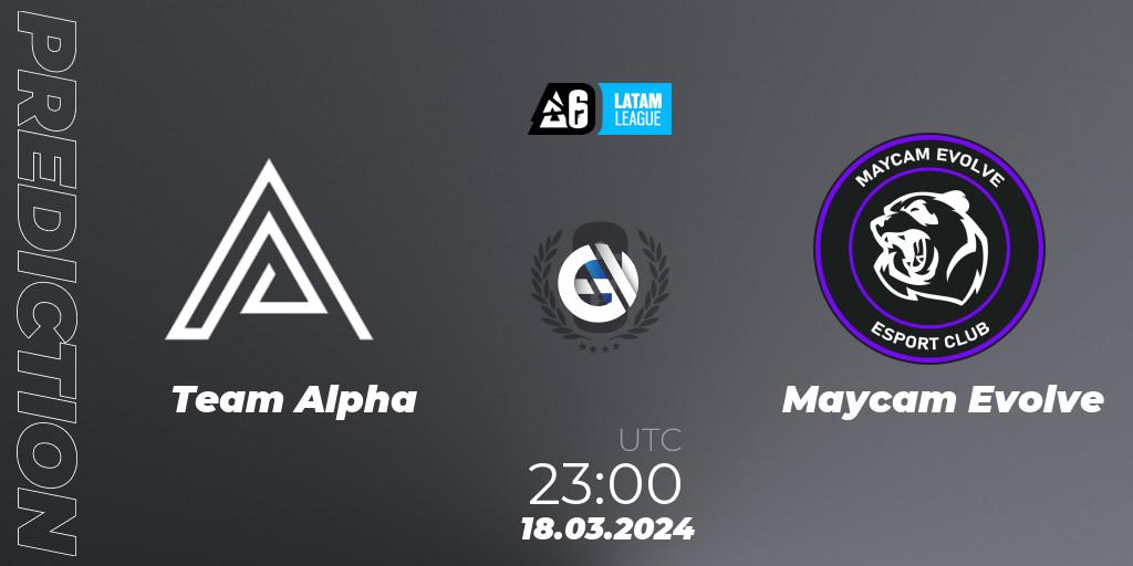 Team Alpha - Maycam Evolve: прогноз. 18.03.2024 at 23:00, Rainbow Six, LATAM League 2024 - Stage 1: LATAM South