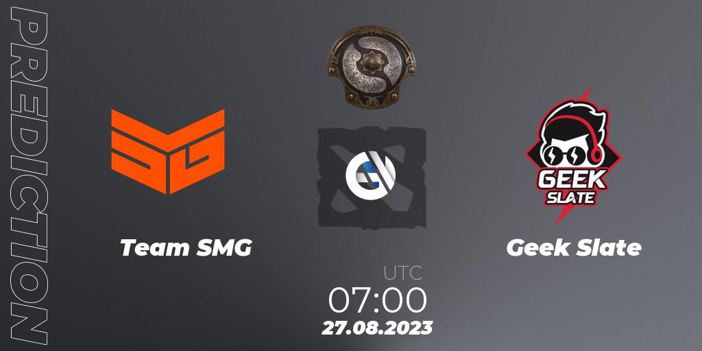 Team SMG - Geek Slate: прогноз. 27.08.2023 at 04:45, Dota 2, The International 2023 - Southeast Asia Qualifier