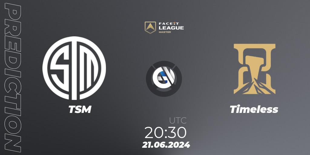 TSM - Timeless: прогноз. 21.06.2024 at 21:30, Overwatch, FACEIT League Season 1 - NA Master Road to EWC