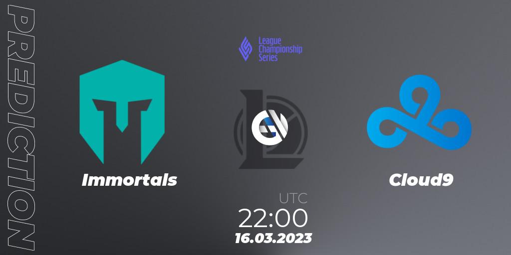 Immortals - Cloud9: прогноз. 17.03.2023 at 00:00, LoL, LCS Spring 2023 - Group Stage