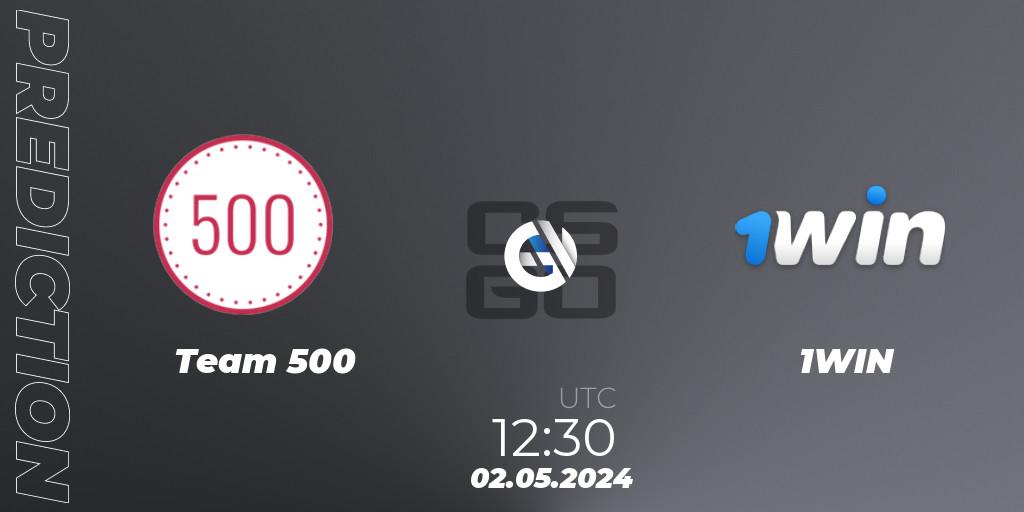 Team 500 - 1WIN: прогноз. 02.05.24, CS2 (CS:GO), HellCup #9