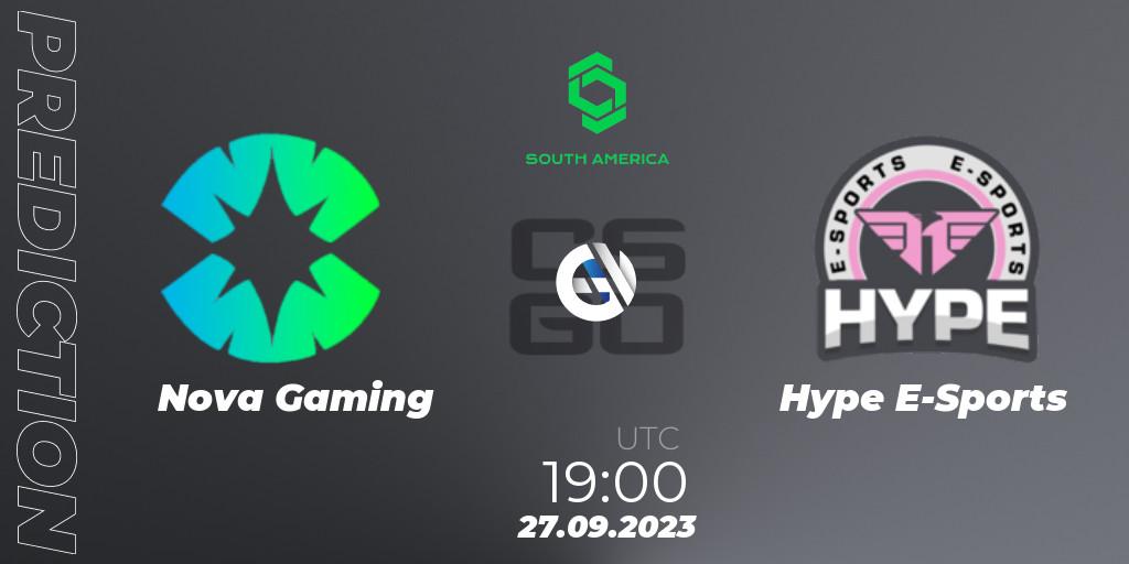 Nova Gaming - Hype E-Sports: прогноз. 27.09.2023 at 22:30, Counter-Strike (CS2), CCT South America Series #12: Closed Qualifier