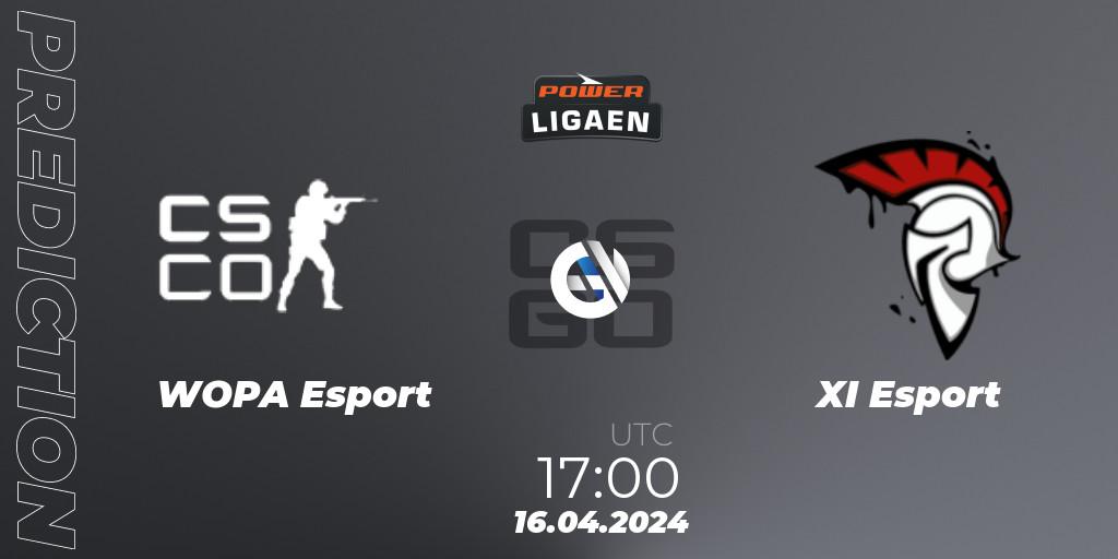 WOPA Esport - XI Esport: прогноз. 16.04.2024 at 17:00, Counter-Strike (CS2), Dust2.dk Ligaen Season 26