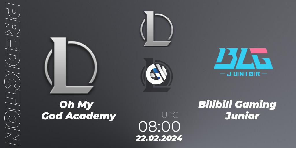 Oh My God Academy - Bilibili Gaming Junior: прогноз. 22.02.2024 at 08:00, LoL, LDL 2024 - Stage 1