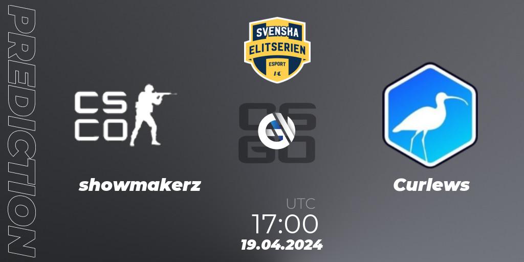 showmakerz - Curlews: прогноз. 19.04.2024 at 17:10, Counter-Strike (CS2), Svenska Elitserien Spring 2024
