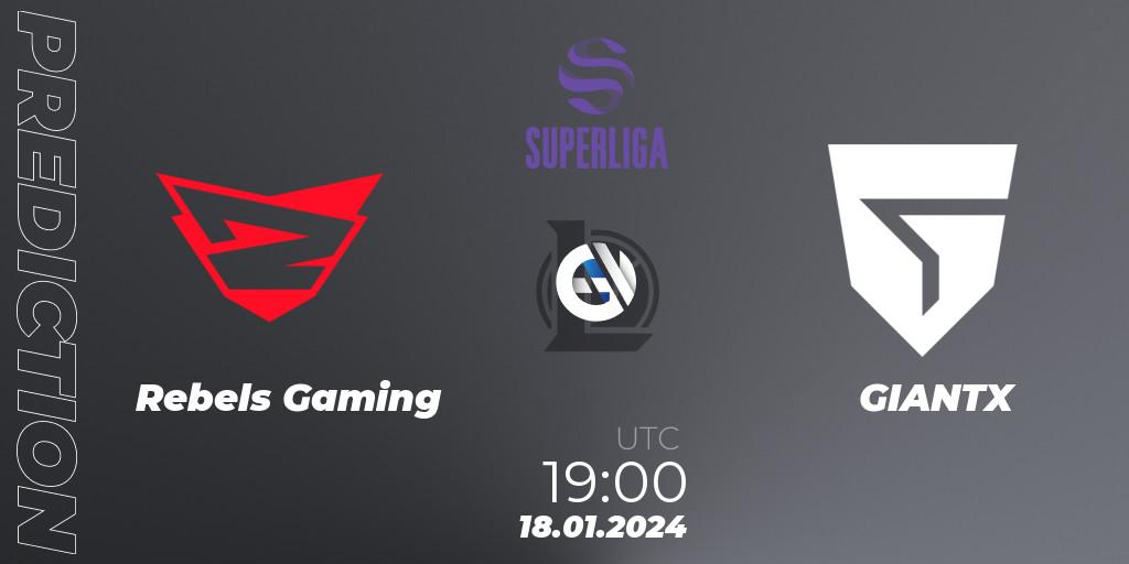 Rebels Gaming - GIANTX Academy: прогноз. 18.01.2024 at 19:00, LoL, Superliga Spring 2024 - Group Stage