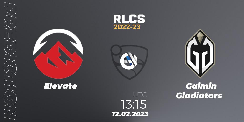 Elevate - Gaimin Gladiators: прогноз. 12.02.2023 at 13:15, Rocket League, RLCS 2022-23 - Winter: Asia-Pacific Regional 2 - Winter Cup