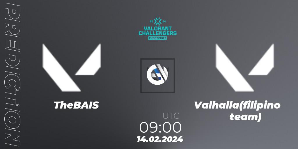 TheBAIS - Valhalla(filipino team): прогноз. 14.02.2024 at 09:00, VALORANT, VALORANT Challengers 2024 Philippines: Split 1