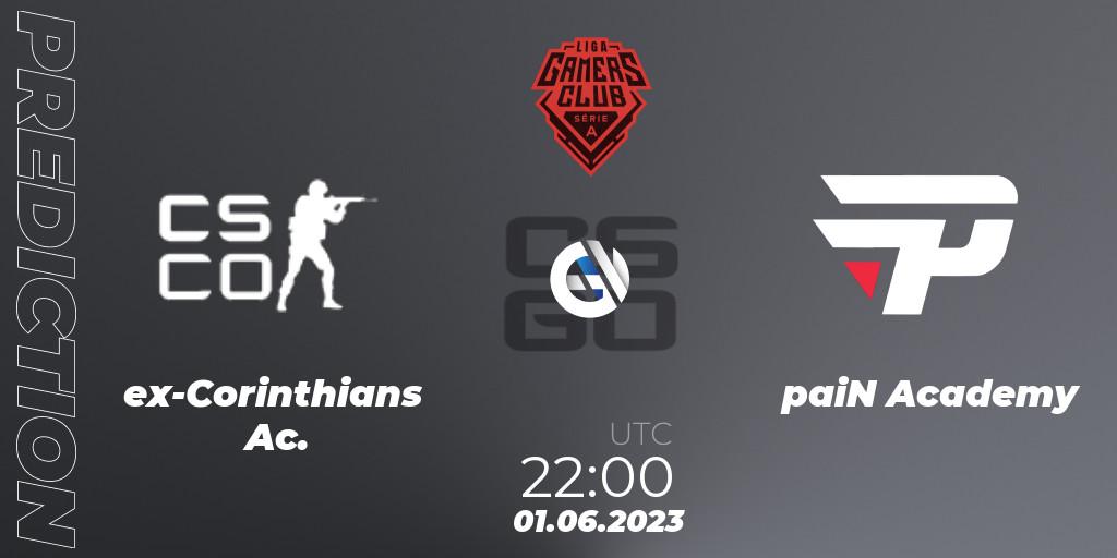 ex-Corinthians Ac. - paiN Academy: прогноз. 01.06.2023 at 22:00, Counter-Strike (CS2), Gamers Club Liga Série A: May 2023